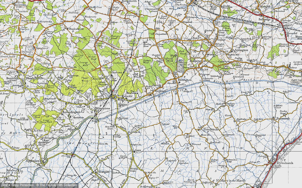 Old Map of Ruckinge, 1940 in 1940
