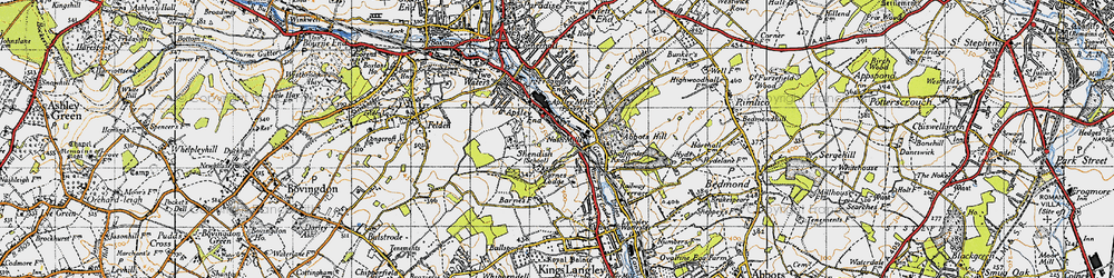 Old map of Rucklers Lane in 1946