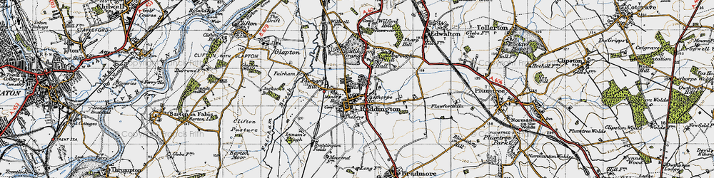 Old map of Ruddington in 1946