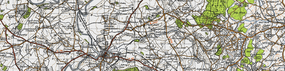 Old map of Rudhall in 1947
