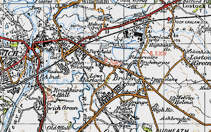 Old map of Rudheath in 1947