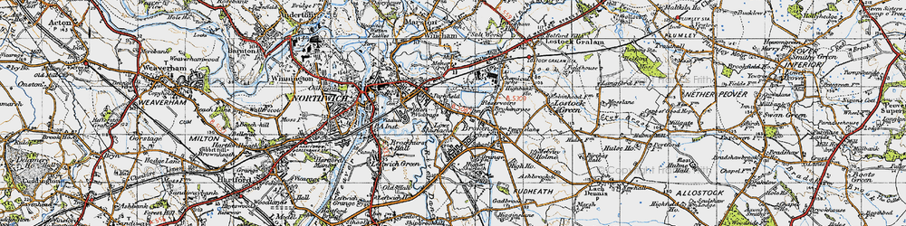 Old map of Rudheath in 1947
