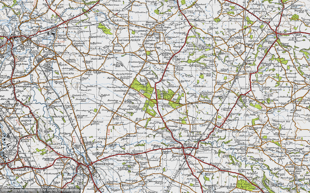 Old Map of Rudheath Woods, 1947 in 1947