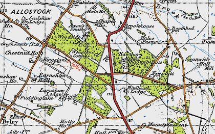 Old map of Rudheath Woods in 1947