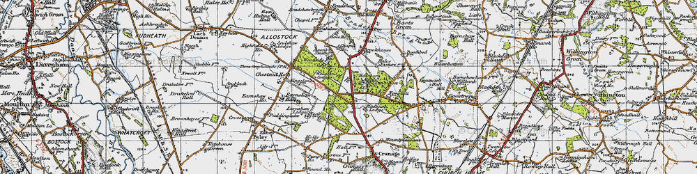 Old map of Rudheath Woods in 1947