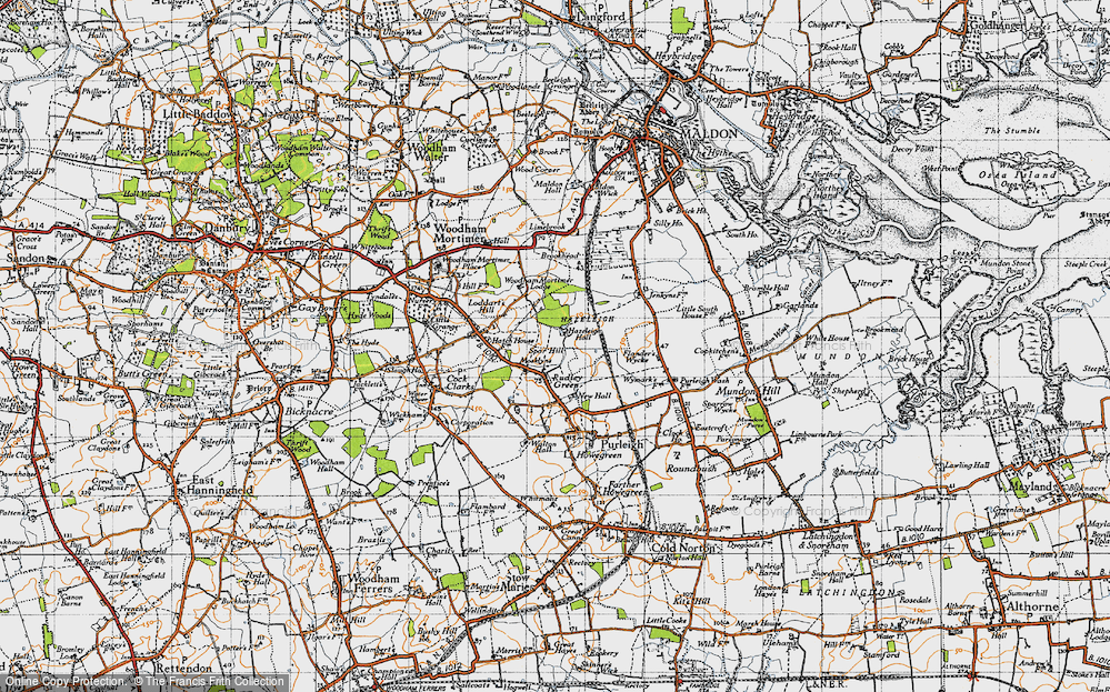 Old Map of Rudley Green, 1945 in 1945