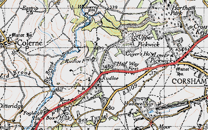 Old map of Rudloe in 1946