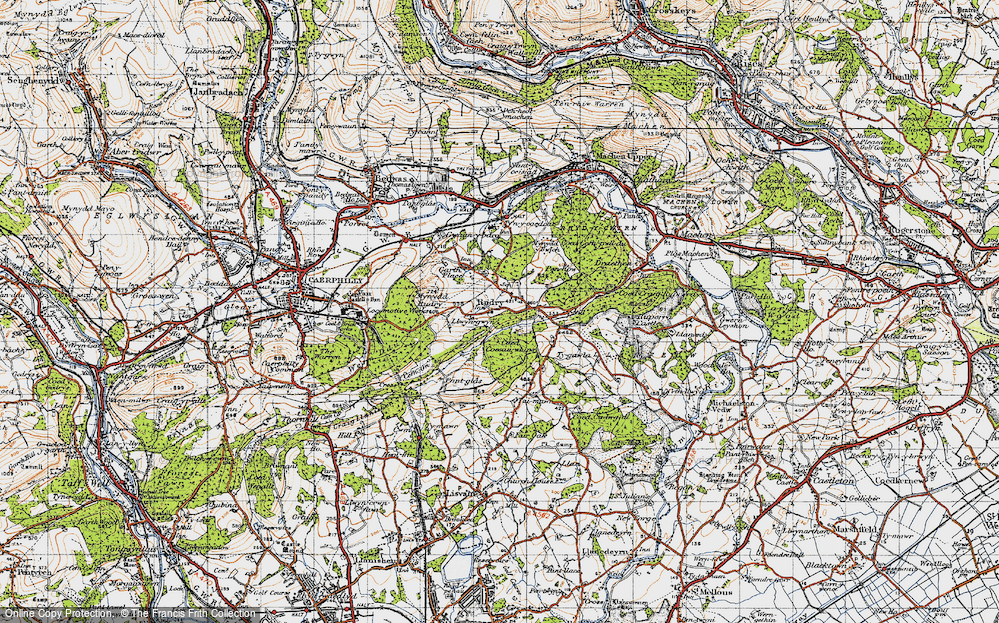 Old Map of Rudry, 1947 in 1947