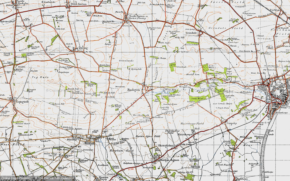 Old Map of Rudston, 1947 in 1947