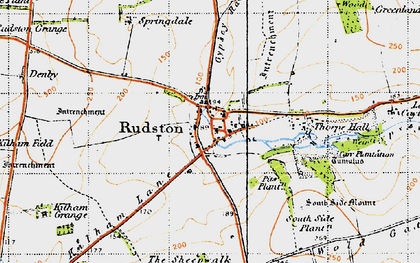 Old map of Rudston in 1947