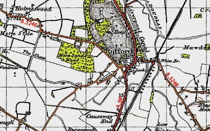 Old map of Rufford in 1947