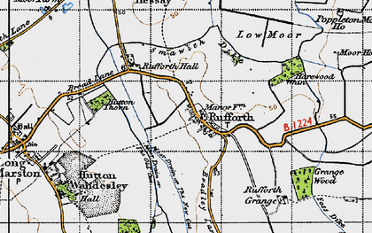 Old map of Rufforth in 1947