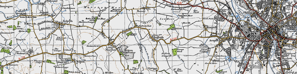 Old map of Rufforth in 1947