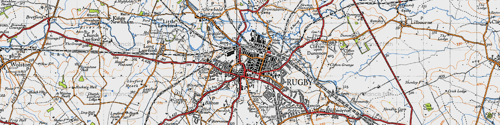 Old map of Rugby in 1946