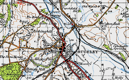Old map of Rugeley in 1946
