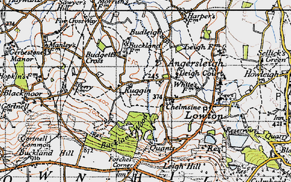 Old map of Ruggin in 1946
