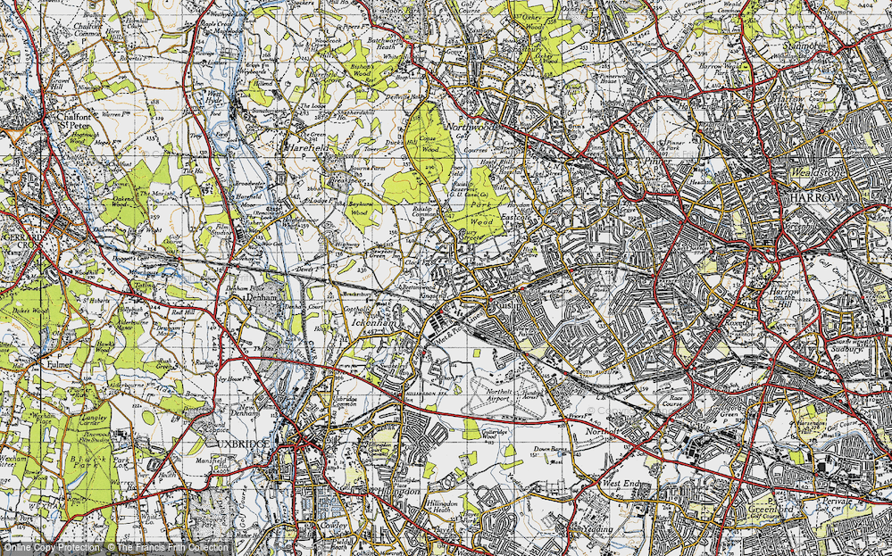 Old Map of Ruislip, 1945 in 1945
