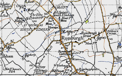 Old map of Rumburgh in 1946