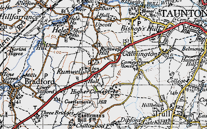 Old map of Rumwell in 1946