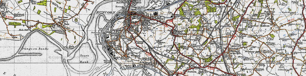Old map of Runcorn in 1947