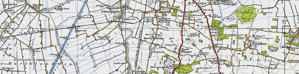Old map of Runcton Holme in 1946