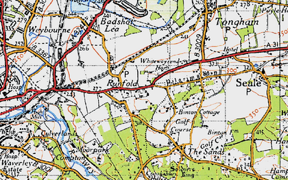 Old map of Runfold in 1940