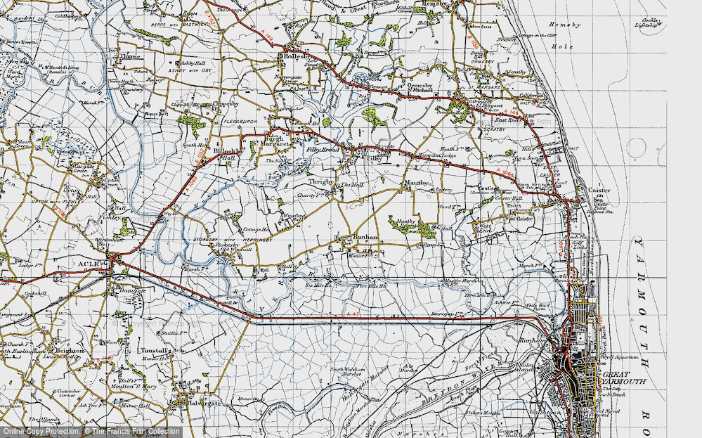 Old Map of Runham, 1945 in 1945
