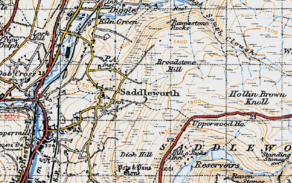 Old map of Running Hill Head in 1947
