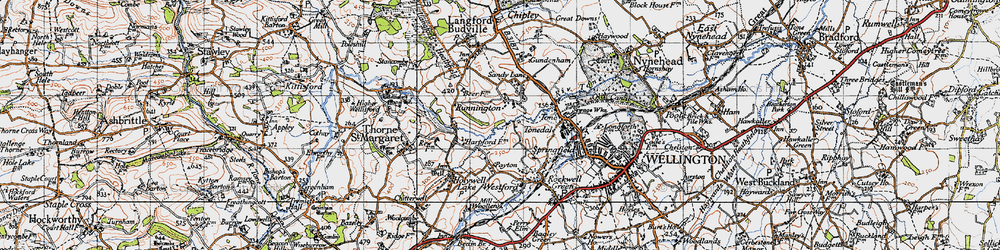 Old map of Runnington in 1946