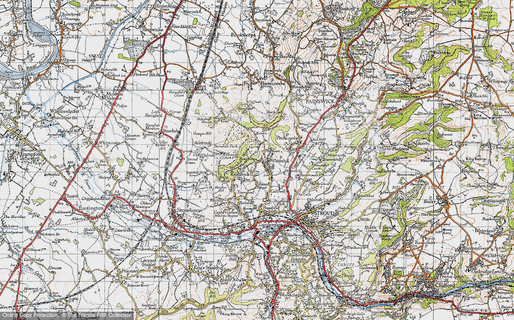 Old Map of Historic Map covering Bird in Hand in 1946