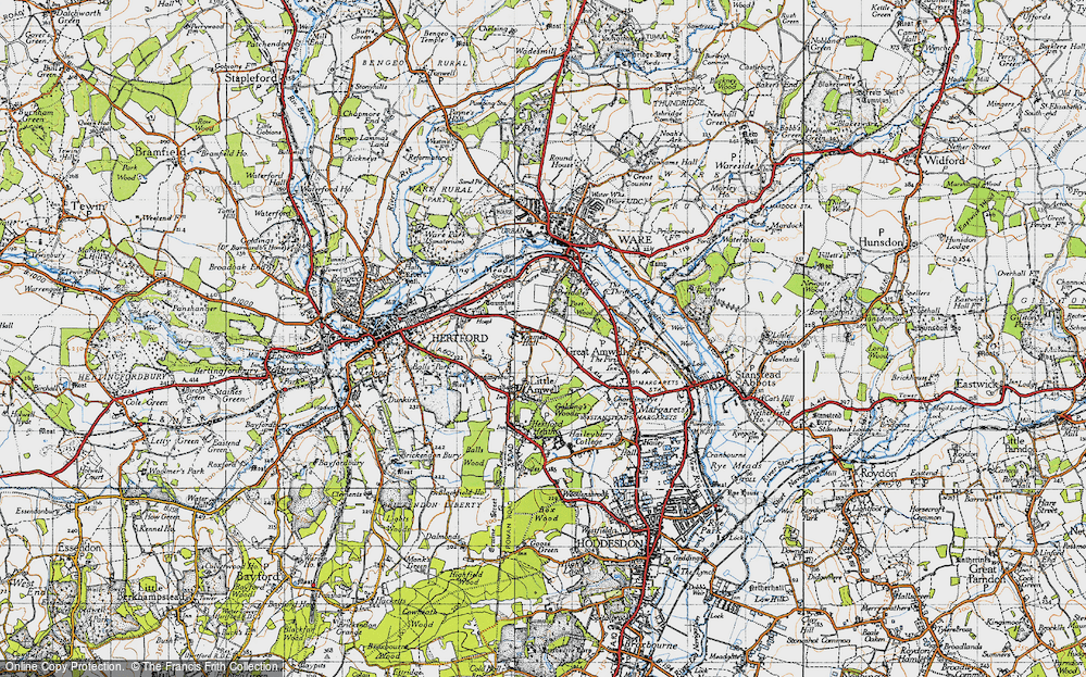 Old Map of Rush Green, 1946 in 1946