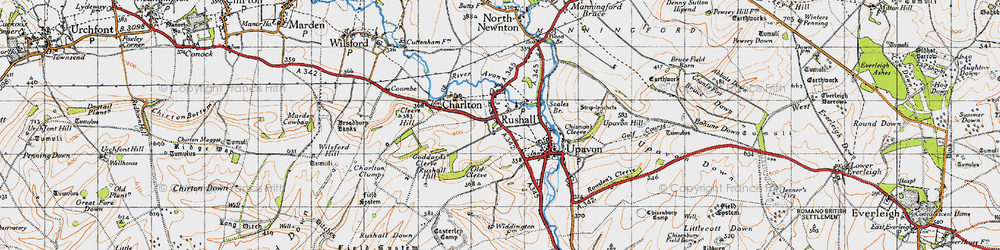Old map of Rushall in 1940