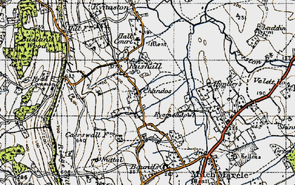 Old map of Rushall in 1947