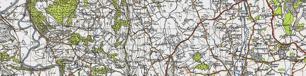 Old map of Rushall in 1947