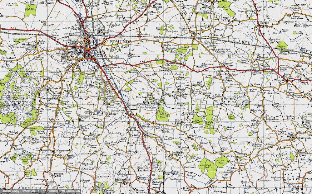 Old Map of Rushbrooke, 1946 in 1946
