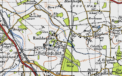 Old map of Rushbrooke in 1946