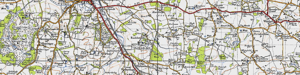 Old map of Rushbrooke in 1946