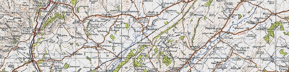 Old map of Stanway in 1947