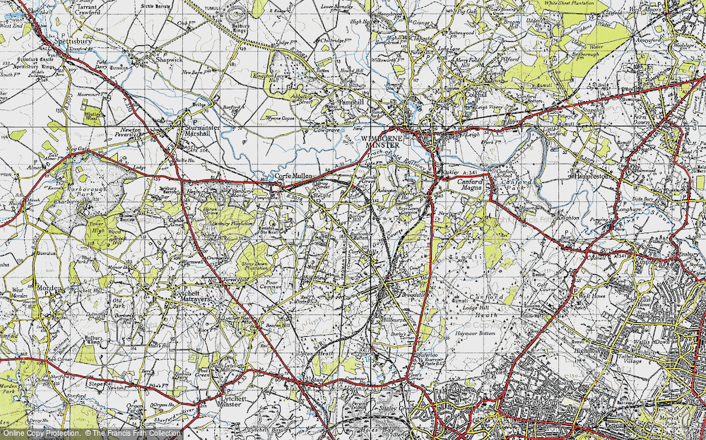 Old Map of Rushcombe Bottom, 1940 in 1940