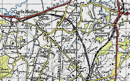 Old map of Rushcombe Bottom in 1940