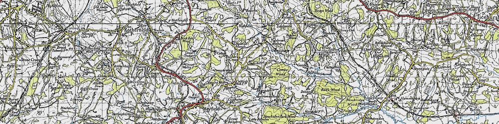 Old map of Rusher's Cross in 1940