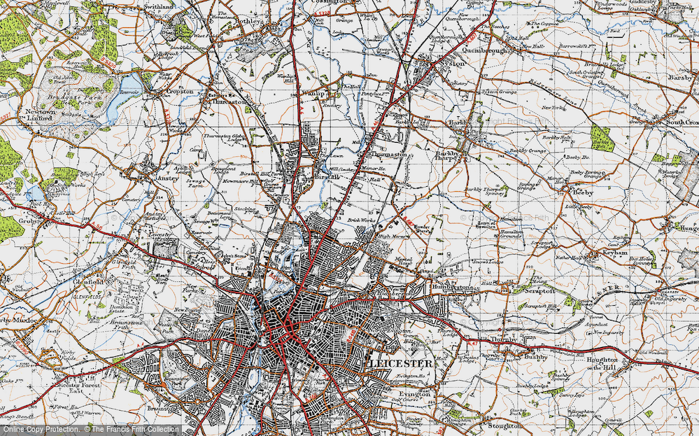 Old Map of Rushey Mead, 1946 in 1946