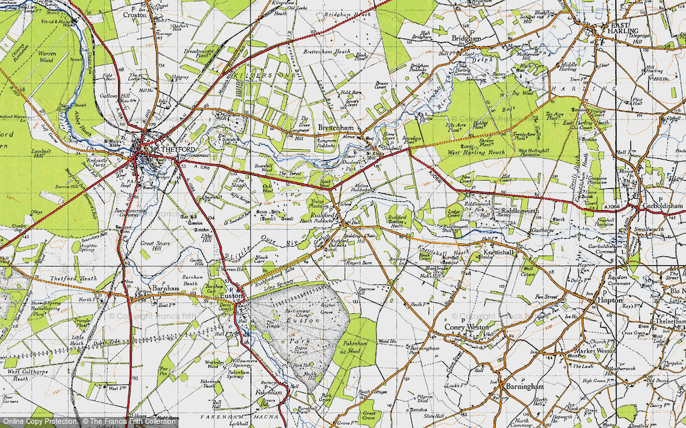 Old Map of Rushford, 1946 in 1946
