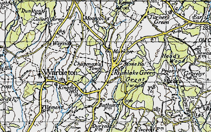 Old map of Rushlake Green in 1940