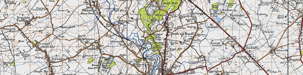 Old map of Rushmere in 1946