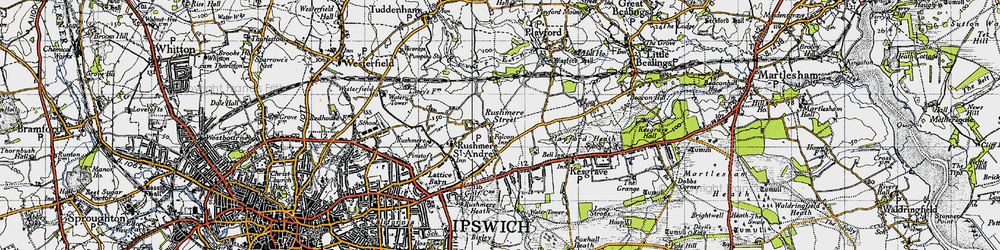 Old map of Rushmere Street in 1946