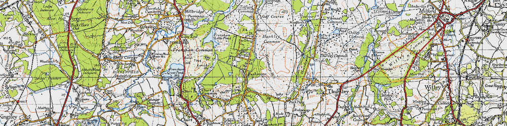 Old map of Rushmoor in 1940