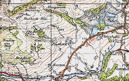 Old map of Rushock in 1947