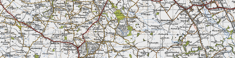 Old map of Rushton in 1947