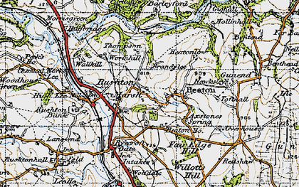 Old map of Rushton Spencer in 1947